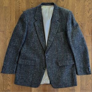 Men's Classic Gray Tweed Blazer - Stylish Two-Button Jacket